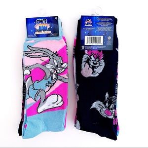 Looney Tunes Space Jam Mens Crew Socks Mens Womens Bugs Bunny Taz Sylvester Gift